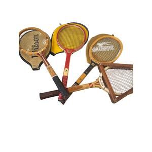 Vintage wooden tennis rackets Dunlop, futabaya, slazenger, spalding set of 4